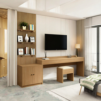 Ensemble de meubles d'hôtel multifonctionnels combinés maquillage vanité meuble TV et porte-vêtements