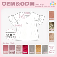 Manteau Kimono Fille Imprimé Cactus Floral Manches Cloche Évasées Boutons Devant Veste Cardigan Bohème pour Fillettes Vêtements d'extérieur Enfants Vente en Gros