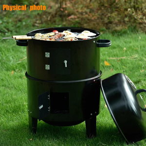 Parrilla de Carbón Grande 3 en 1 sin Humo, Ahumador, Barbacoa Vertical para Exteriores, para Fiestas y <span class=keywords><strong>Barbacoas</strong></span> - Product Image 5