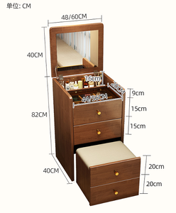 <span class=keywords><strong>Commode</strong></span> simple <span class=keywords><strong>et</strong></span> moderne <span class=keywords><strong>de</strong></span> style crème pour chambre à coucher, <span class=keywords><strong>table</strong></span> <span class=keywords><strong>de</strong></span> <span class=keywords><strong>chevet</strong></span> intégrée en verre pour petits appartements - Product Image 5