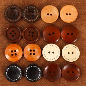 Çevre dostu oeko-tex doğal boynuz düğmeleri yuvarlak ahşap düğmeler bez için 12.5mm 15mm 20mm fabrika gömlek düğmesi toptan - Product Image 1