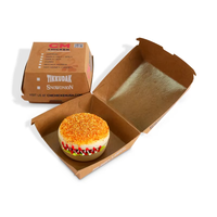 Boîtes à hamburger avec logo personnalisé de qualité alimentaire Kraft enduit de PE imperméable haut de gamme pour cafés camions de nourriture Chewing-gum Sushi aliments pour bébés
