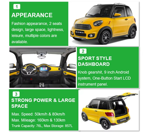 <span class=keywords><strong>Voiture</strong></span> électrique miniature nouvelle et économique Today Sunshine China, haute vitesse, avec certificat EEC COC - Product Image 6