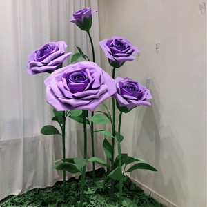 Decorazione per Eventi Nuziali, Composizione Floreale con Fiori Artificiali Giganti, Set <span class=keywords><strong>di</strong></span> Rose e Peonie Grandi in Organza e <span class=keywords><strong>Carta</strong></span> EVA - Product Image 3