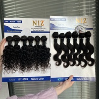 Lot de 6 paquets de cheveux naturels bruts, lisses, ondulés, bouclés, pas chers, pour la vente en gros aux fournisseurs de cheveux