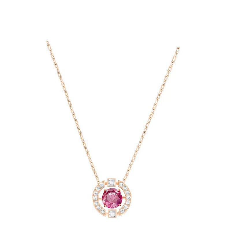 Collier diamant rouge dynamique en or rose