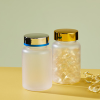 Bouteilles en plastique PET givré de 60 ml/100 ml/125 ml avec bouchon à vis pour l'emballage de capsules/comprimés de médicaments vides