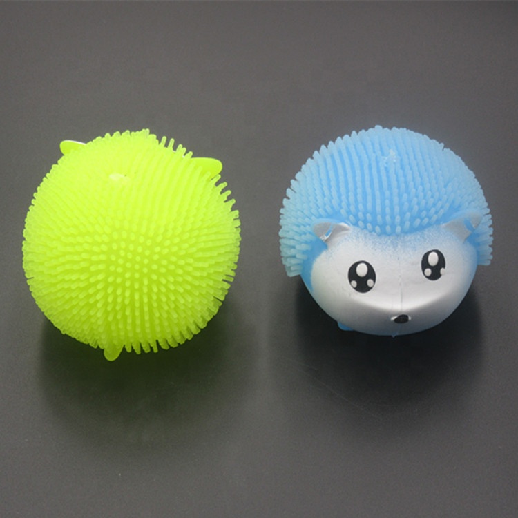 Мигающий Ежик мягкая ТПР пуффер мяч игрушка Дешевые мячи для снятия стресса сжимаемые игрушки животных