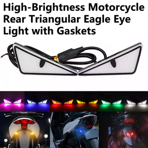 New Motorcycle Triangular Devil Eye LED License Plate Warning <b>Light</b> IP68 Waterproof Universal Fitment 12V 5W Lighting System - Product Image 5