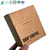 Boîte d'emballage en carton pour café, autoportante, à suspendre à l'oreille, en matériaux recyclés, taille et couleur personnalisables