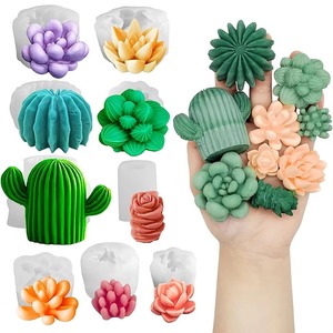 Succulent Silicone <b>Mold</b> 7 in 1 Irregular Candle Soap Resin Casting Mould Reusable Non Stick Easy Demoulding - Product Image 1