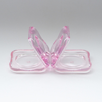 Boîtier compact en plastique recyclable pour fard à joues et fard à paupières, avec logo personnalisé, forme carrée irrégulière, pour usage cosmétique