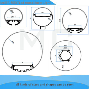 30MM/60MM Vòng Tuyến Tính Nhôm Đùn Led Hồ Sơ Với Khuếch Tán LED Strip Light Trunking Ánh Sáng Led Tri-proof Ống - Product Image 5