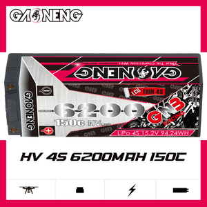 Batería LiPo RC GNB GAONENG 6200MAH 4S 15.2V 150C 5mm Bullet LCG Hardcase para Coches RC a Escala 1:8, LiHV HV de Alto Voltaje - Product Image 2