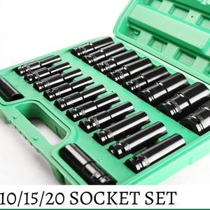 20pcs 8-32mm 1/2\" <b>Impact</b> <b>Socket</b> Kit Metric Imperial Drive Air Garage Deep Lengthen Electric Wrench Accessory Steel Sleeve Set - Product Image 6
