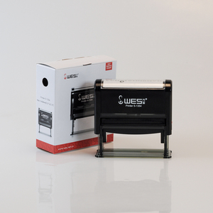 WES Self-Inking <strong>Stamp</strong> 13x54mm Rectangle Standard <strong>Return</strong> Ink Blue/Red/Black Ink Office ISO9001 Certified Quick Change Rubber - Product Image 1