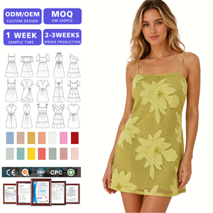 Spaghetti Strap <b>Sun</b> <b>Dress</b> 1 Week Quick Sample Breathable Lightweight Cotton Blend for Casual Daily Wear OEKO-TEX Certified - Product Image 1