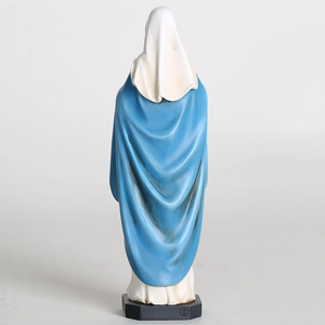 Escultura Clásica <span class=keywords><strong>de</strong></span> <span class=keywords><strong>la</strong></span> <span class=keywords><strong>Virgen</strong></span> María en Resina <span class=keywords><strong>de</strong></span> Fibra <span class=keywords><strong>de</strong></span> Vidrio con Base Estable, Estilo Vintage, para Colección Católica o como Adorno - Product Image 4
