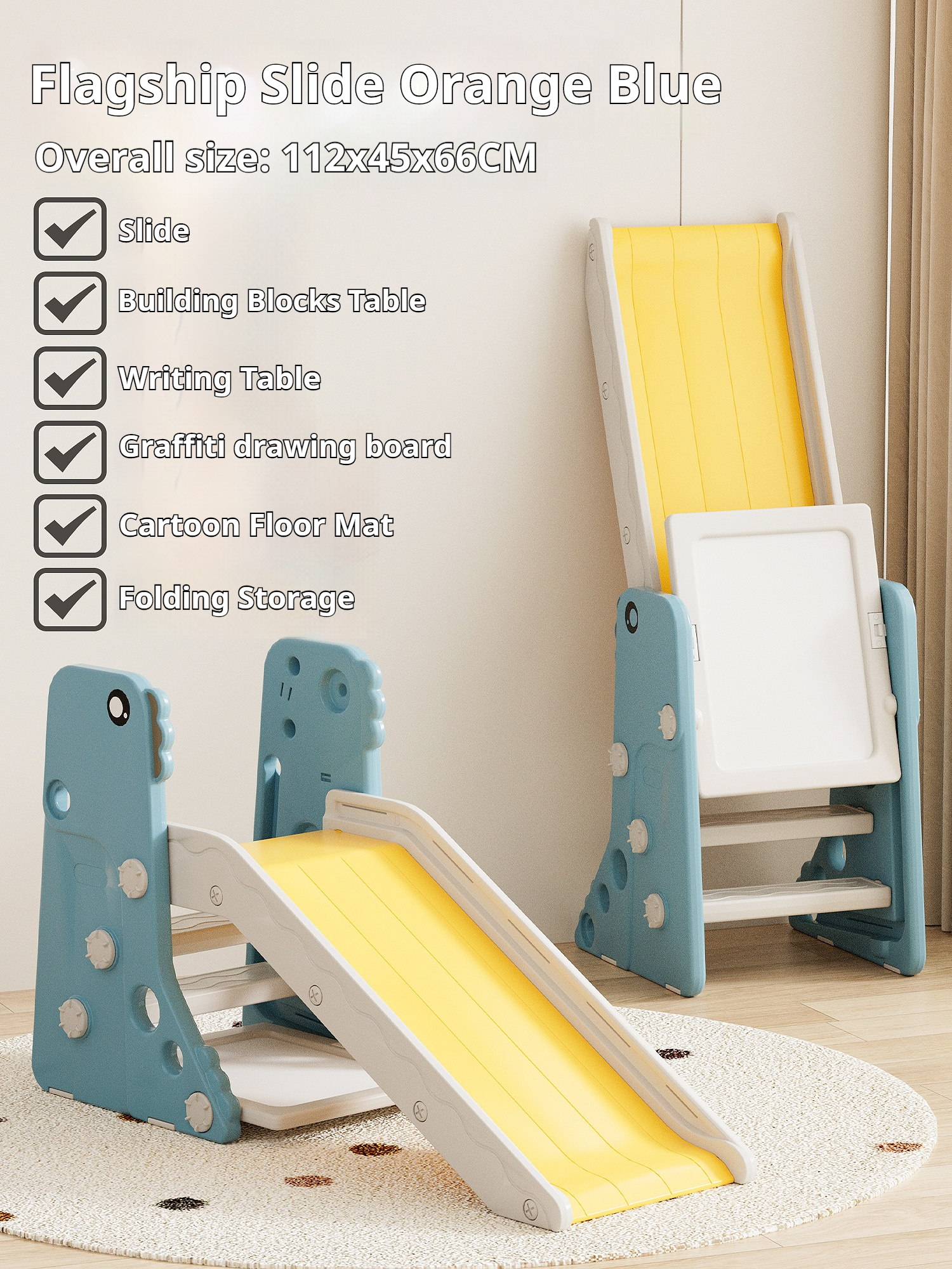 Foldable model with drawing board+Mat-Yellow