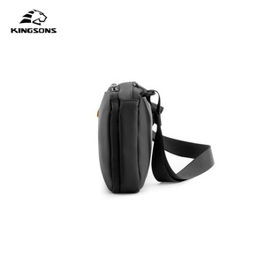 Kingsons Men's Shoulder Bag Mini Crossbody Black Waterproof Zipper Sling Bag Everyday Use All Seasons - Product Image 1