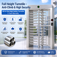 Portillon tournant à trois bras en acier inoxydable 304, haute sécurité, robuste, avec contrôle d'accès RFID, pleine hauteur, pour stade
