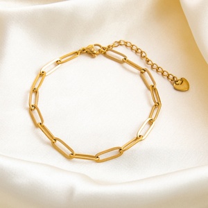 INS Style Waterproof Stainless Steel <b>Charm</b> Bracelet Plated 18k Gold Trendy Personalized Non-Fading Women's Anniversary Accessory - Product Image 1