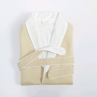 Peignoir de luxe double couche, tissu extérieur lisse, doublure en tissu éponge absorbant, robe de nuit confortable pour hôtel et vente en gros