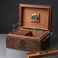 Cave à cigares de luxe en bois Landy, humidor rectangulaire gravé en MDF, emballage haut de gamme, vente en gros, fabricant, fournisseur de boîtes en vrac