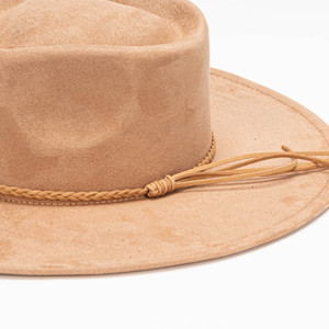 Topi Fedora Berbentuk Mahkota Hati dengan Pita Kepang Pinggiran Lebar Bahan Suede Imitasi Kasual Pesta Unisex - Product Image 6