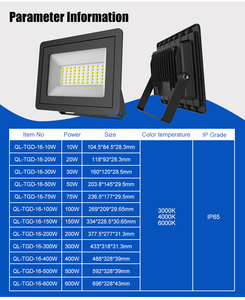 Popular Style Product IP65 3000/4000/6000K Die-casting aluminum with Tempered glass High Lumen Outdoor <b>Flood</b> <b>Lights</b> - Product Image 5