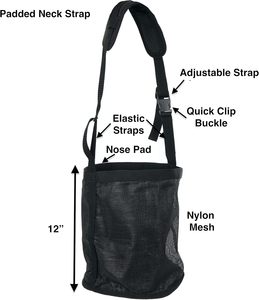 Échantillon gratuit Sac d'alimentation pour chevaux pour céréales, grande mangeoire pour chevaux en maille durable et résistante avec sangle réglable - Product Image 6