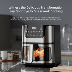 <span class=keywords><strong>Friteuse</strong></span> à <span class=keywords><strong>air</strong></span> visuelle grande capacité 8L 2400W en acier inoxydable, four électrique sans huile avec prise 110V/220V pour cuisine domestique - Product Image 4