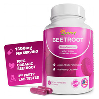 Capsules de racine de betterave OEM/ODM, booster d'oxyde nitrique, soutien de la tension artérielle, complément alimentaire à base de plantes, formule haute puissance, facile à avaler