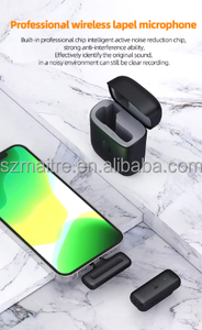 Collier rabattable <span class=keywords><strong>pour</strong></span> microphone Lavalier sans fil intégré double canal Offre Spéciale avec fonction d'annulation du bruit Matière plastique - Product Image 2