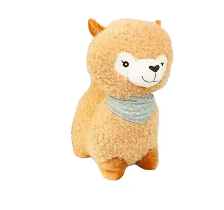 Preço barato Promoção Super Cute Soft Stuffed Animal Plush Toy Com Lenço Alpaca