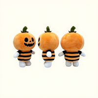 Ours en peluche et citrouille d'Halloween, jouet en peluche doux, animal en peluche, poupée en peluche, décoration de fête pour enfants, cadeaux d'anniversaire