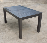 Table de salle à manger extensible en aluminium avec système papillon, design moderne à 4 pieds, pour patio extérieur, ensemble de chaises 10/12 places