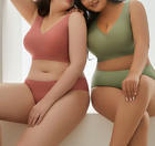 Plus Size Supportive Comfortable Wireless <b>Bra</b> Set Comfortable Seamless <b>Bra</b> and Underwear Sets for Women - Product Image 2