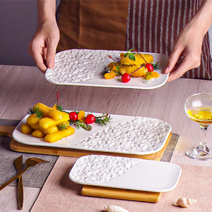 Platos de Cerámica NUEVOS, Blancos, para Pasta, Fruta, Ensalada, Postre, Bandeja para Servir Filetes, Plato para Exhibir Pasteles, <span class=keywords><strong>Vajilla</strong></span> para Restaurante - Product Image 3