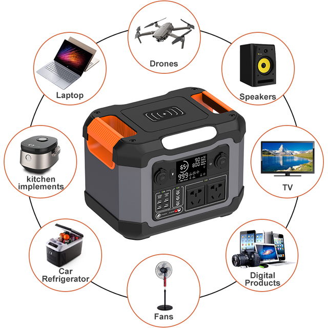 48V Portable Emergency Rechargeable Lithium Ion 1200W Pure Sine Wave Solar Energy Storage System Generator Wireless Charging