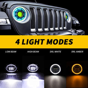 Phares de feux de croisement modifiés avec ouverture de 7 pouces, phares LED pour moto Wrangler Harley <span class=keywords><strong>locomotive</strong></span> - Product Image 4