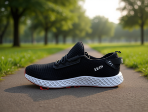 Scarpe da Corsa 224H con Tomaia in Mesh, Intersuola in EVA e Suola in Gomma, Unisex, Estive, Nere - Product Image 2