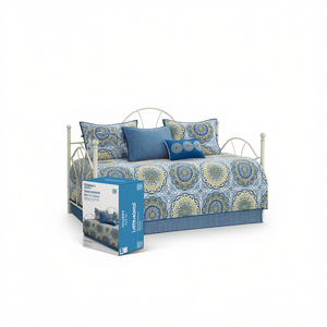 <b>Daybed</b> <b>Cover</b> Set Reversible Blue Elastic Closure Textile Furniture <b>Cover</b> 6-Piece - Product Image 1