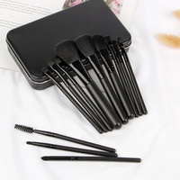 Iron Box 12 pinceaux de maquillage ensemble poudre libre pinceau ombre à paupières Portable pas cher et beau pinceau outil de maquillage