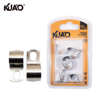 Lot de 4 colliers de serrage en U en acier inoxydable de qualité supérieure, à trou unique, pour tuyaux de 16 mm, sous blister