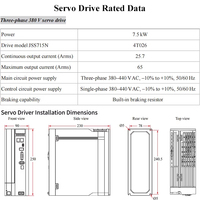 Servomoteur AC EtherCAT triphasé 380V 7.5KW 1500 tr/min et entraînement haute performance nouvelle catégorie de produits