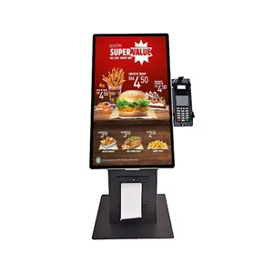 Kệ Để Bàn Thiết Kế Mới Kiosk Tự Thanh Toán Pos 15.6 Inch Kiosk Máy In Nhiệt Thanh Toán Đặt Hàng Thông Minh