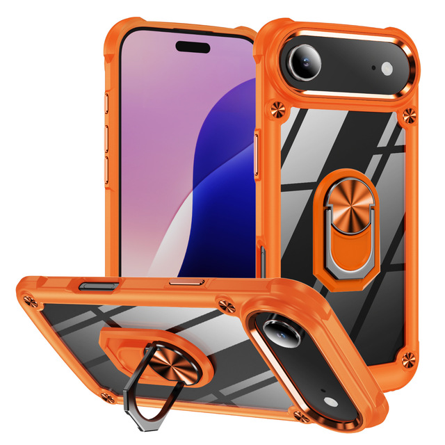 Ring Kickstand Phone Case For Iphone 17Air 16E 16 15 14 13 12 11 Promax XS XR 8 7 Plus Four Corners  Full Protection Cover