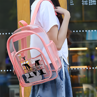 Sac à dos carré transparent personnalisé avec logo imprimé, grande capacité, imperméable en PVC, pour le sport, les voyages et les concerts