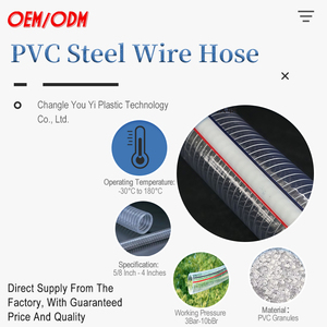 Tubo Flessibile in <span class=keywords><strong>PVC</strong></span> Intrecciato ad Alta Pressione Rinforzato con Fibra per Trasferimento di Acqua, Aria e Prodotti Chimici - Product Image 2